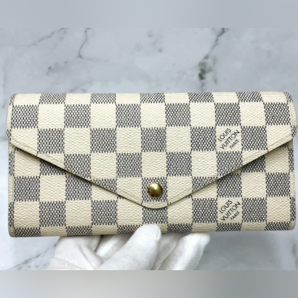 Louis Vuitton Damier Azur Portefeuille Josephine Trifold Long Wallet With Pouch - Picture 3 of 11